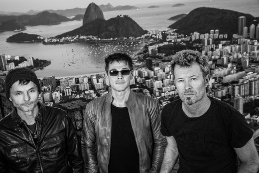 Photo of the a-ha trio in 2014